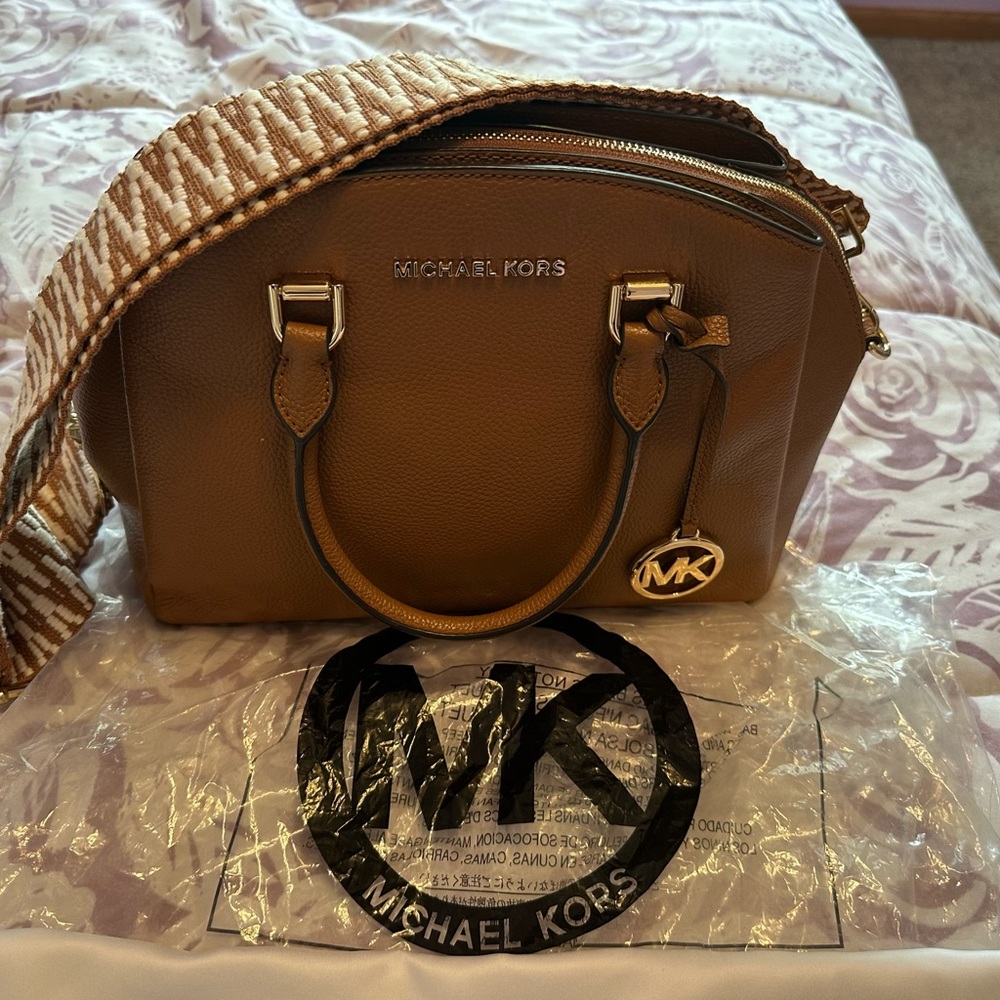Michael Kors Brown Saffiano Leather Satchel